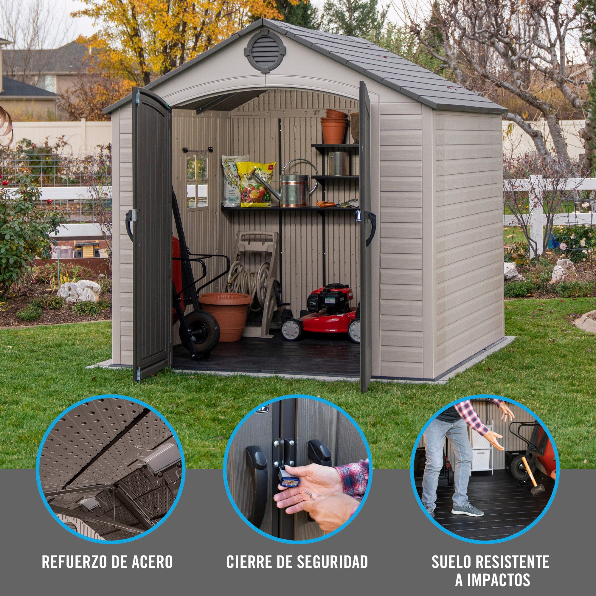 Caseta de jardín con suelo y ventana 4,9 m2 - 92309