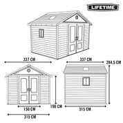 Caseta de jardín con suelo y ventanas 11 m2 - 92310