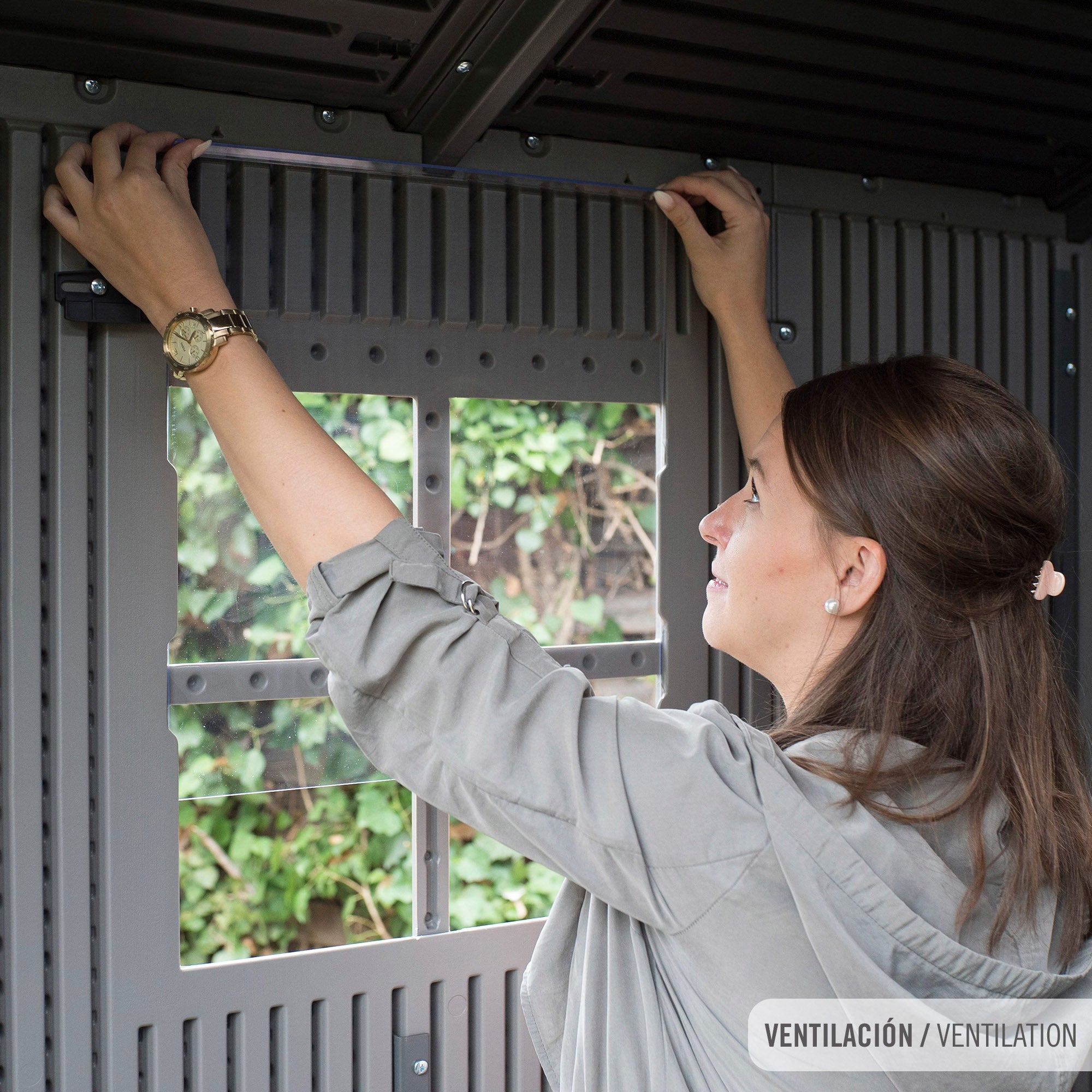 Caseta de jardín con suelo y ventanas 5,9 m² - 92318