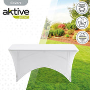 Funda elástica blanca para mesa rectangular de 120 cm Aktive - 61545 - Lifetime