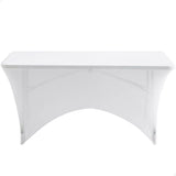 Funda elástica blanca para mesa rectangular de 120 cm Aktive - 61545