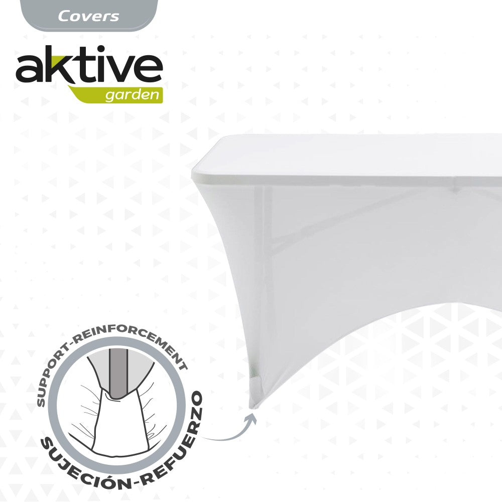 Funda elástica blanca para mesa rectangular de 120 cm Aktive - 61545 - Lifetime