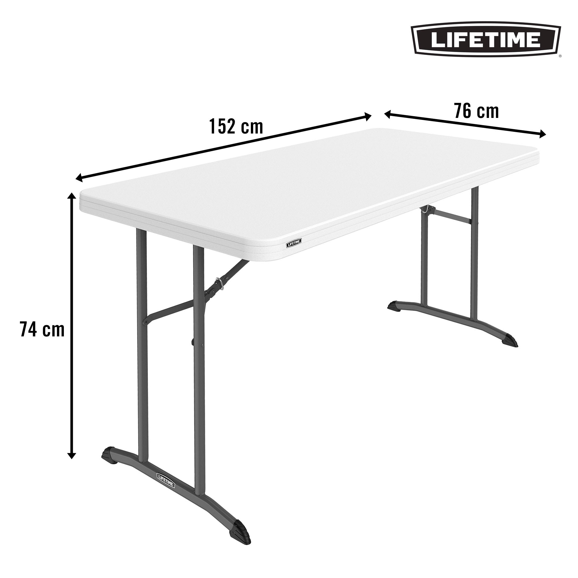 Mesa patas plegables rectangular blanco 152 x 76 x 74 cm - 92127 - Lifetime