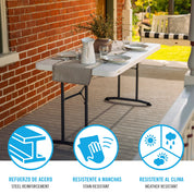 Mesa rectangular plegable blanca 122 x 76 x 74 cm - 92211 - Lifetime