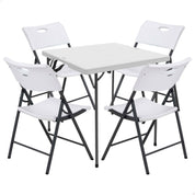 Pack mesa cuadrada plegable + 4 sillas plegables color blanco - Lifetime