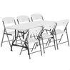 Pack mesa plegable 182x76 cm + 6 sillas plegables color blanco - Lifetime