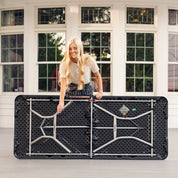 Pack mesa plegable 183x76 cm + 6 sillas plegables color negro - Lifetime