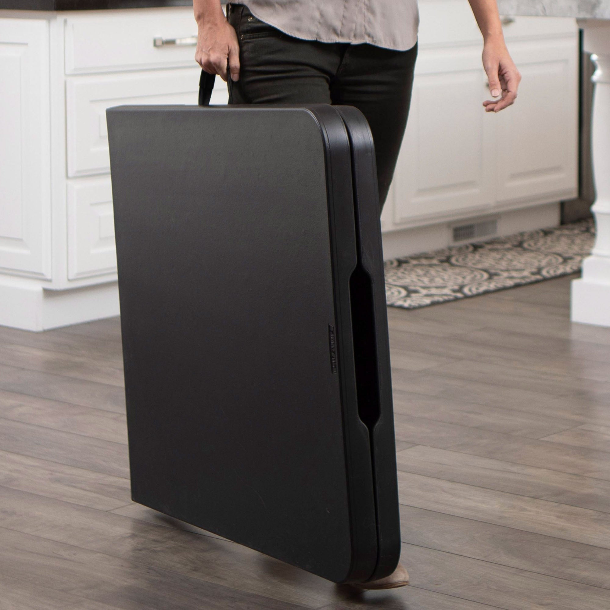 Pack mesa plegable 183x76 cm + 6 sillas plegables color negro - Lifetime