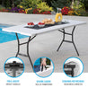 Pack mesa plegable 185x76 cm + 6 sillas plegables color blanco - Lifetime