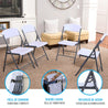 Pack mesa plegable 185x76 cm + 6 sillas plegables color blanco - Lifetime