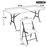 Pack mesa plegable 185x76 cm + 6 sillas plegables color blanco - Lifetime