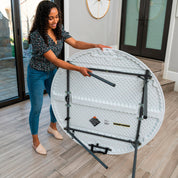 Pack mesa redonda plegable Ø122 cm + 4 sillas plegables color blanco - Lifetime