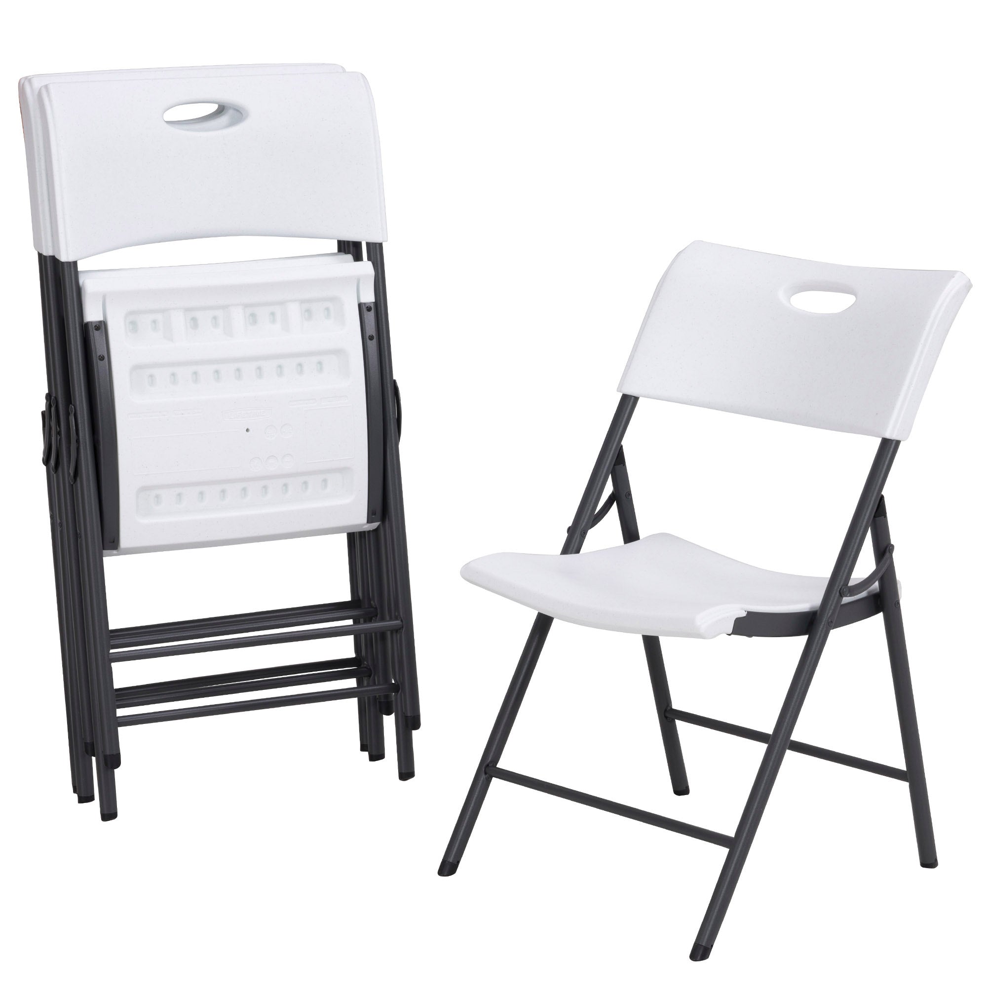 Pack mesa redonda plegable Ø152 cm + 8 sillas plegables color blanco - Lifetime