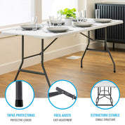 PEAKFORM Mesa rectangular plegable tipo maletín 180x70x74 cm - Lifetime