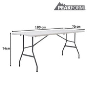 PEAKFORM Mesa rectangular plegable tipo maletín 180x70x74 cm - Lifetime