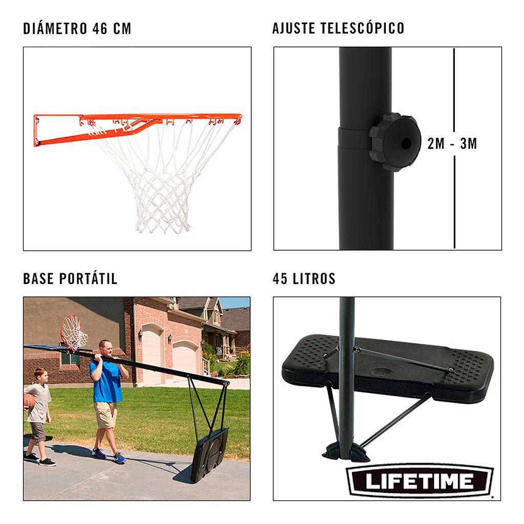 Canasta de baloncesto altura regulable - 229/305 cm - 92404 - Lifetime
