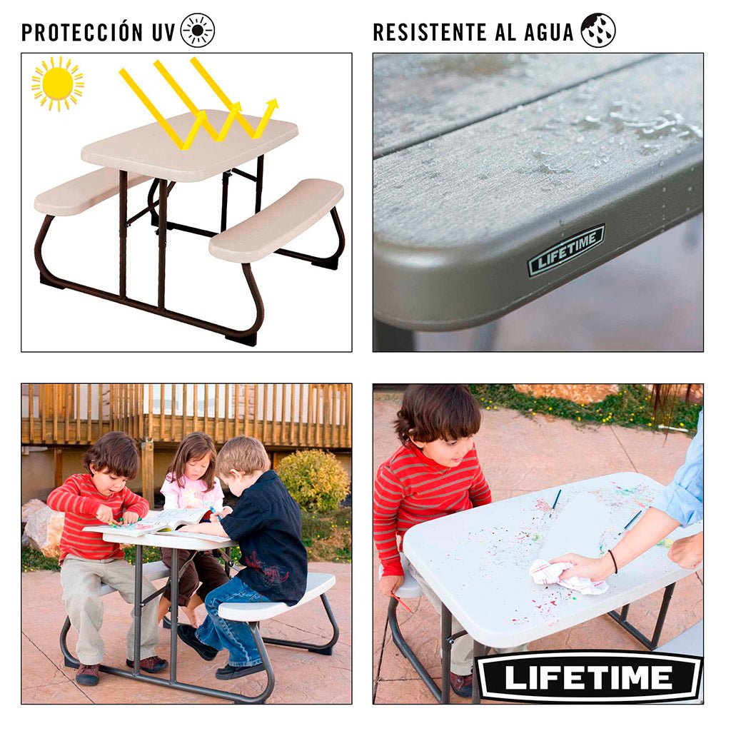 Mesa picnic plegable infantil rectangular - 82,5 x 90 x 53,5 cm - 92203 - Lifetime