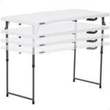 Mesa plegable ajustable en altura blanco 122 x 61 x 56-91 cm - 92100