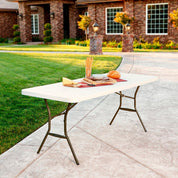 Mesa rectangular patas plegables crema - 183 x 76 x 74 cm - 92122 - Lifetime