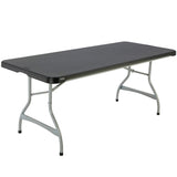 Mesa rectangular patas plegables negro 182 x 76 x 73,5 cm - 92119