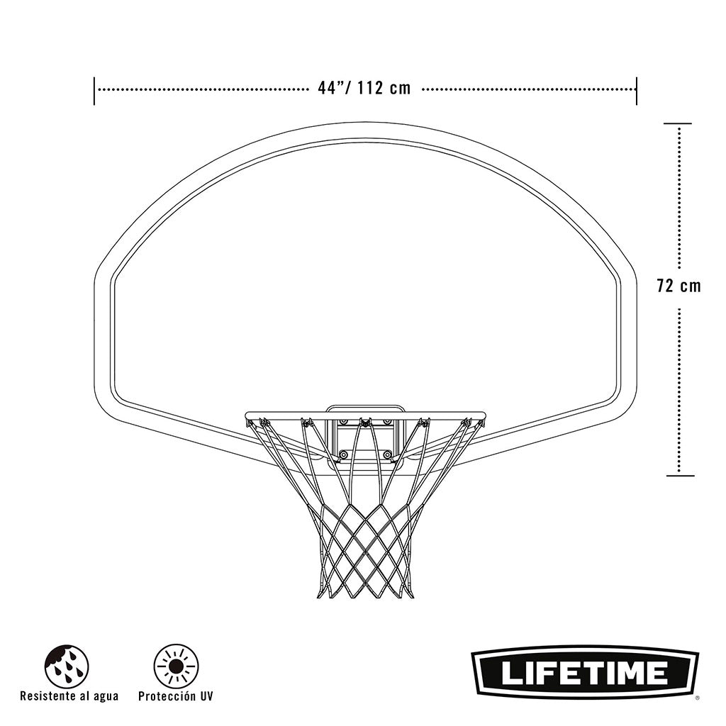 Tablero de baloncesto - 112 x 72 cm - 92403 - Lifetime